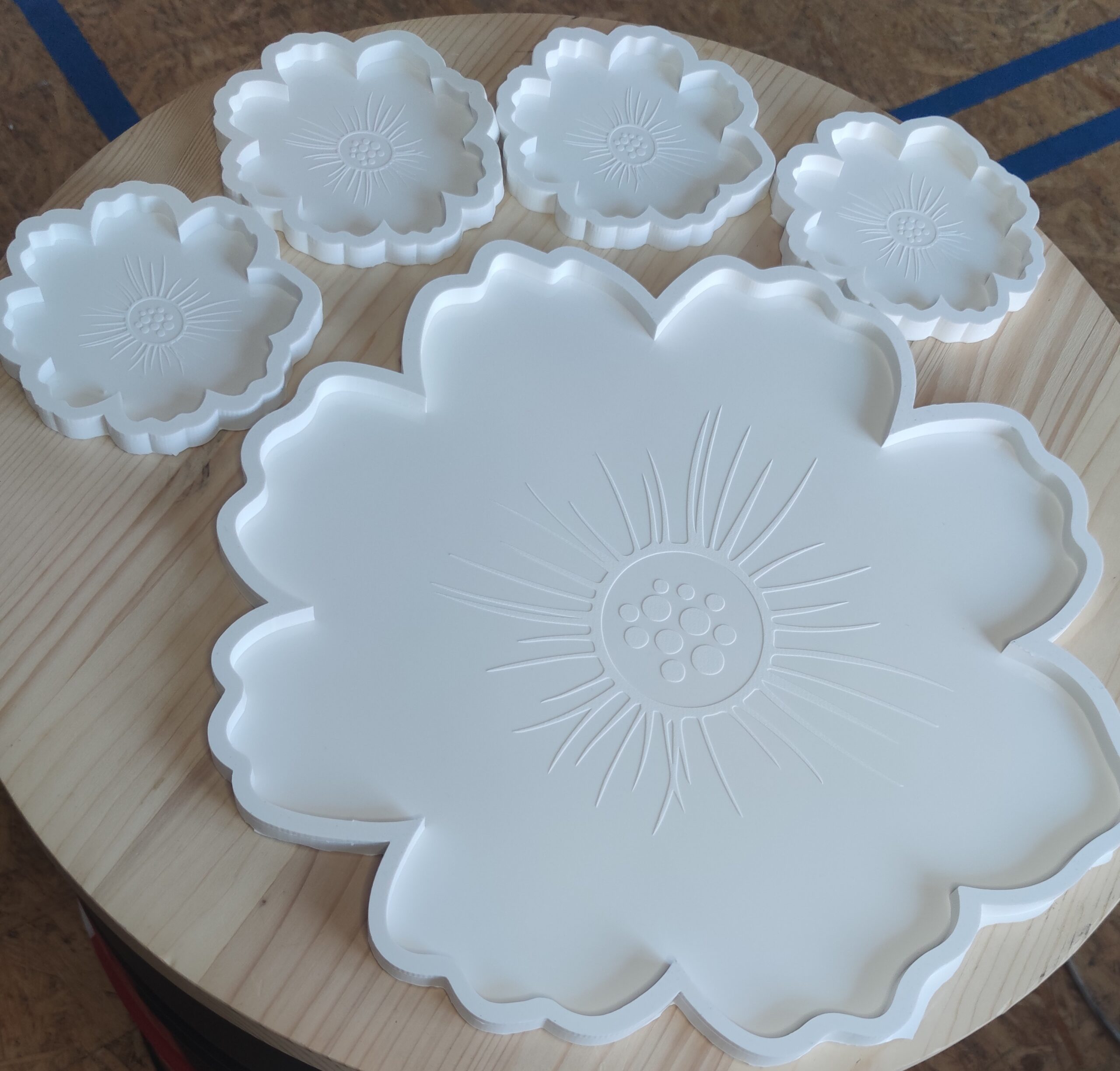 Silikonski kalup cvijet s gravurom cca 40 x 1 cm ,od Platinum silikona - izrada po narudžbi - Slika 5