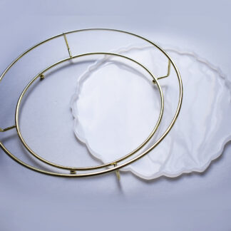 Nosač okruglog pladnja metalni zlatni 26,2x1 cm