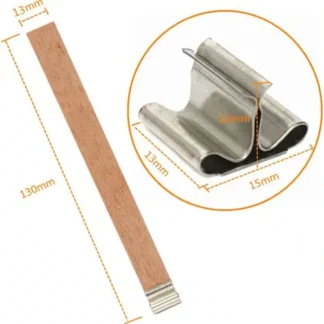 Drveni fitilj 130x13mm sa metalnim držačem kom.