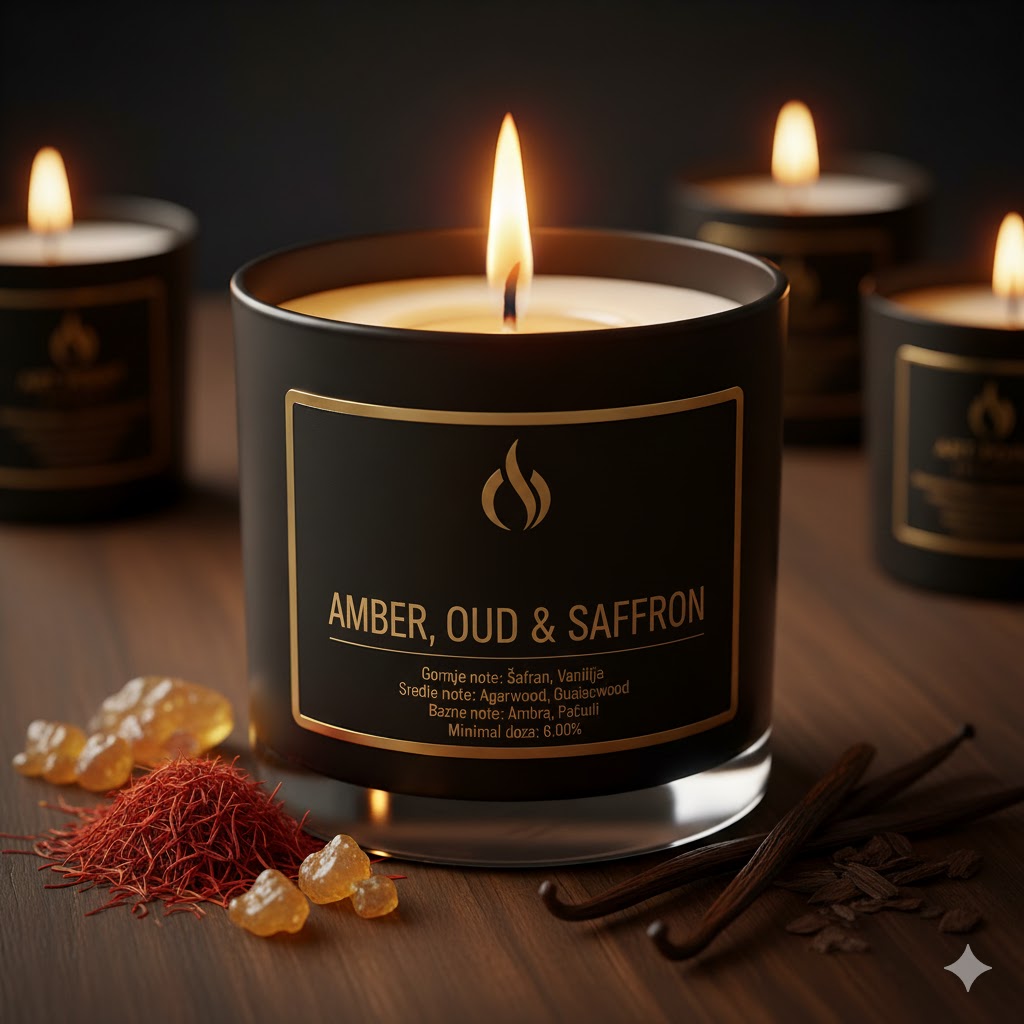 Amber, Oud & Saffron miris za svijeće 50gr. - 100 gr. - 500gr - 1kg