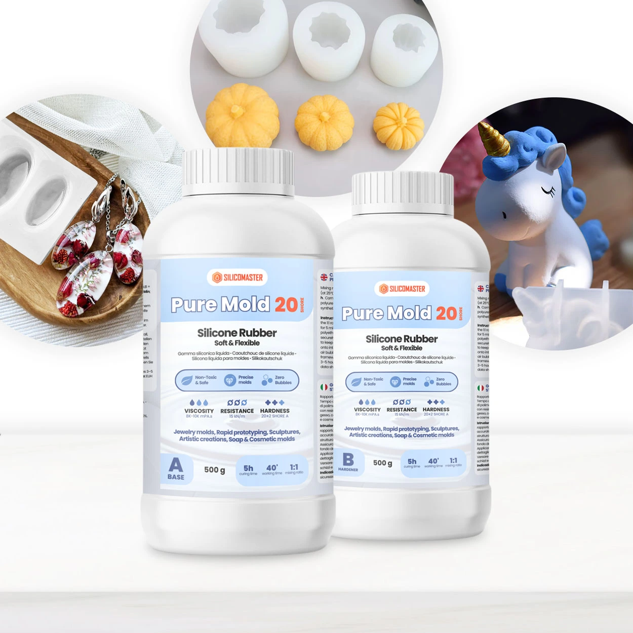 Pure Mold 20 Shores – Univerzalni silikon za skulpture i umjetničke kreacije 1 kg Shore 20