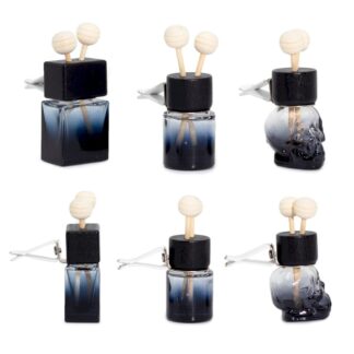 Difuzor boce za pričvršćivanje na ventilacijski otvor  automobila - crna -  8 ml - (3 različita dizajna x 4 kom.) 12 kom.