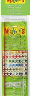 Makin's Clay Mixing Ruler - alat s udubljenjima za precizno mjerenje i miješanje boja gline.