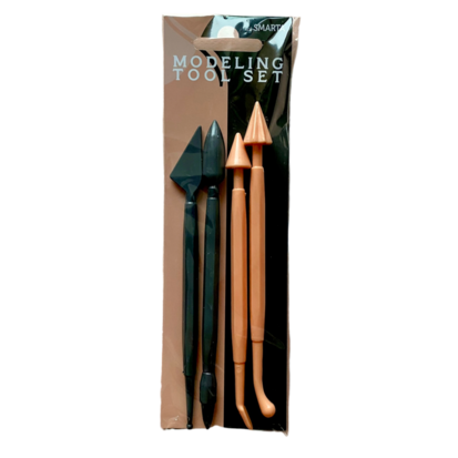 Smarta Modeling Tool Set od 4 komada - komplet obostranih plastičnih alata za modeliranje gline.