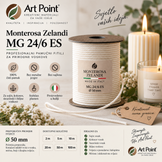 Pamučni fitilj MG 24/6 ES – Ø50 mm | Monterosa Zelandi