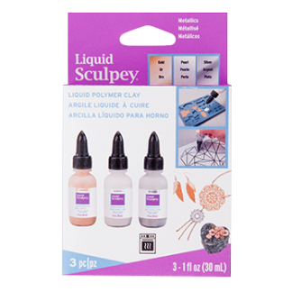 Liquid Sculpey Metallics – tekuća polimerna glina, set 3 × 29 ml